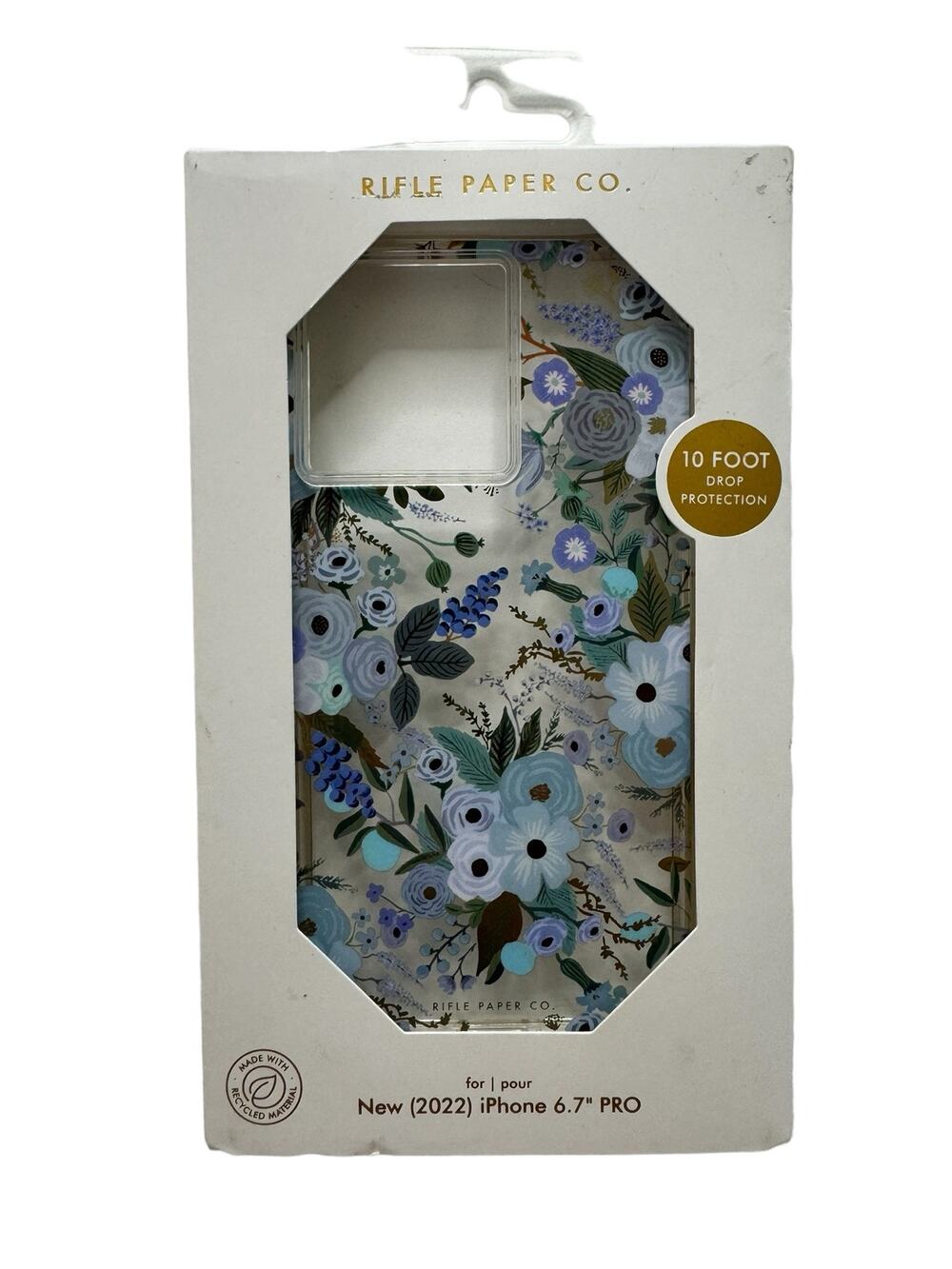RIFLE PAPER CO *NEW* Clear Garden Party Blue Case for Apple iPhone 14 PRO 6.7"